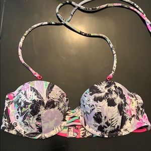 Victoria Secret Bandeau swim top floral/neon